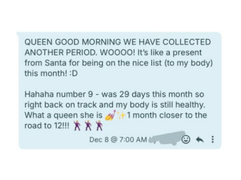 An athlete celebrating getting their period back after optimizing their nutrition