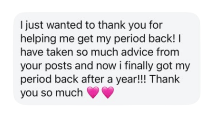 Period recovery testimonial from athlete who follows Reilly Beatty