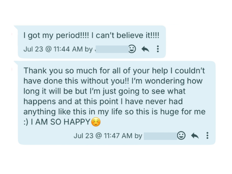 Athlete celebrating getting their period back after working with Steady State Performance Nutrition