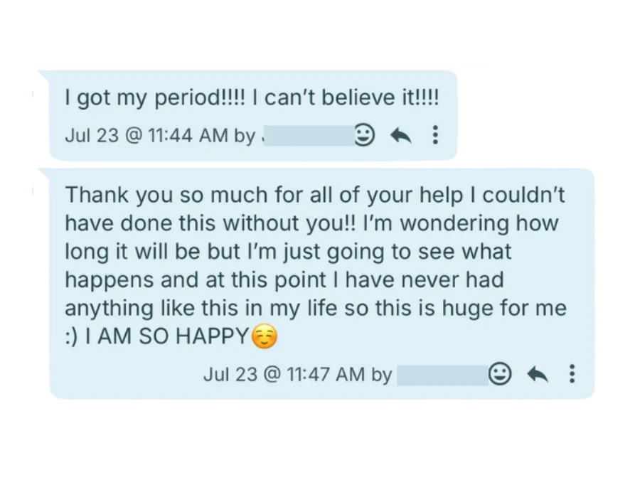 Athlete celebrating getting their period back after working with Steady State Performance Nutrition