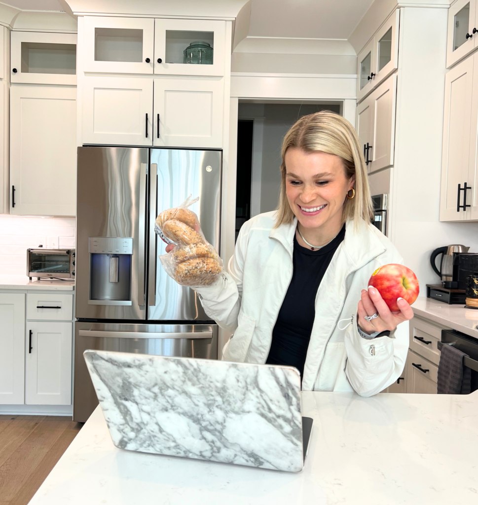 Reilly Beatty on a call with a client talking about performance nutrition and period recovery